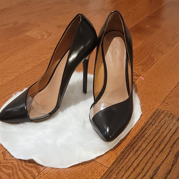 L.A.M.B Pointing Toe Stilettos Black & Clear - Picture 2 of 6